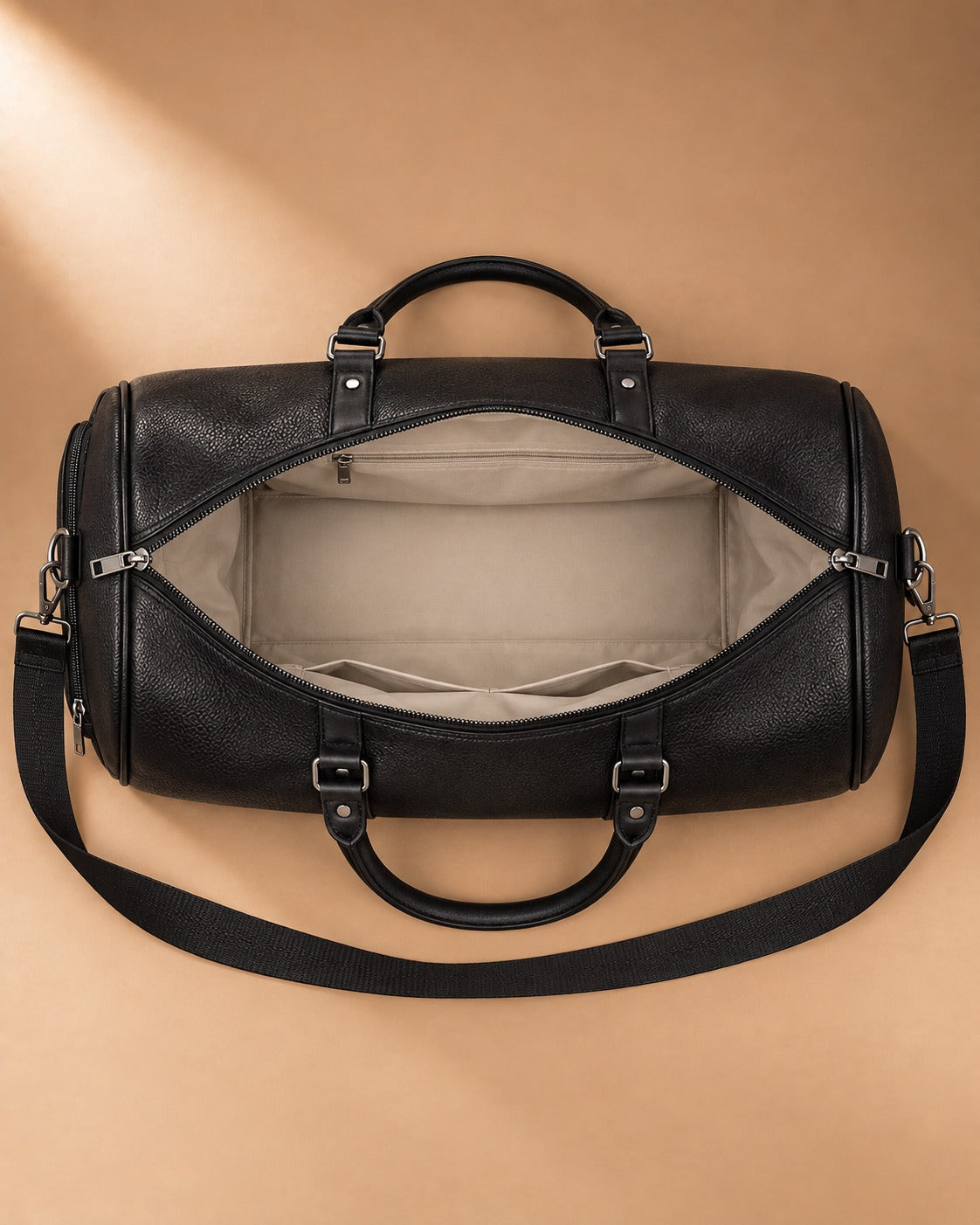 Kettlewell Retro Leather Duffle Bag - interieur