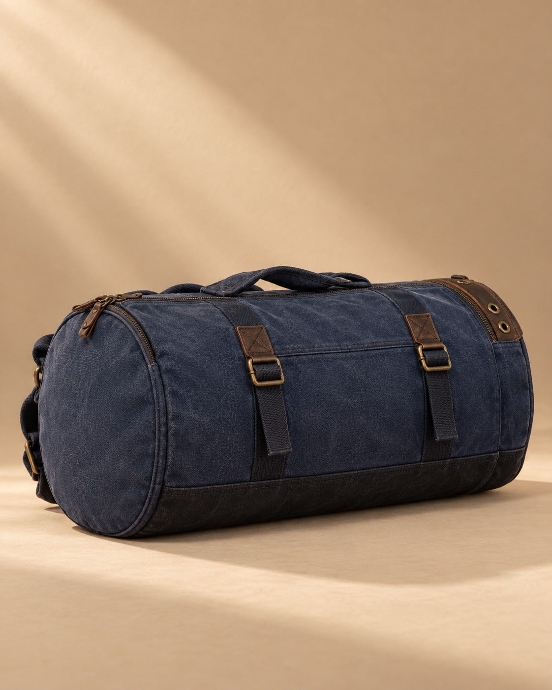 Arncliffe Canvas Barrel Duffle Backpack - Blue