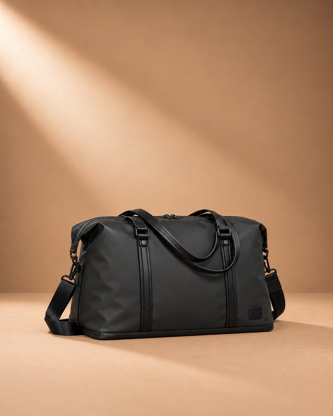 Litton Leather Handle Weekend Holdall - Black