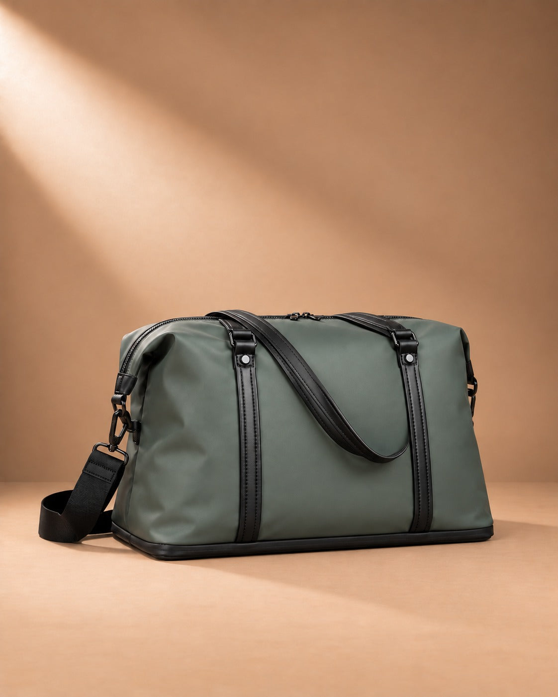 Litton Leather Handle Weekend Holdall - Green