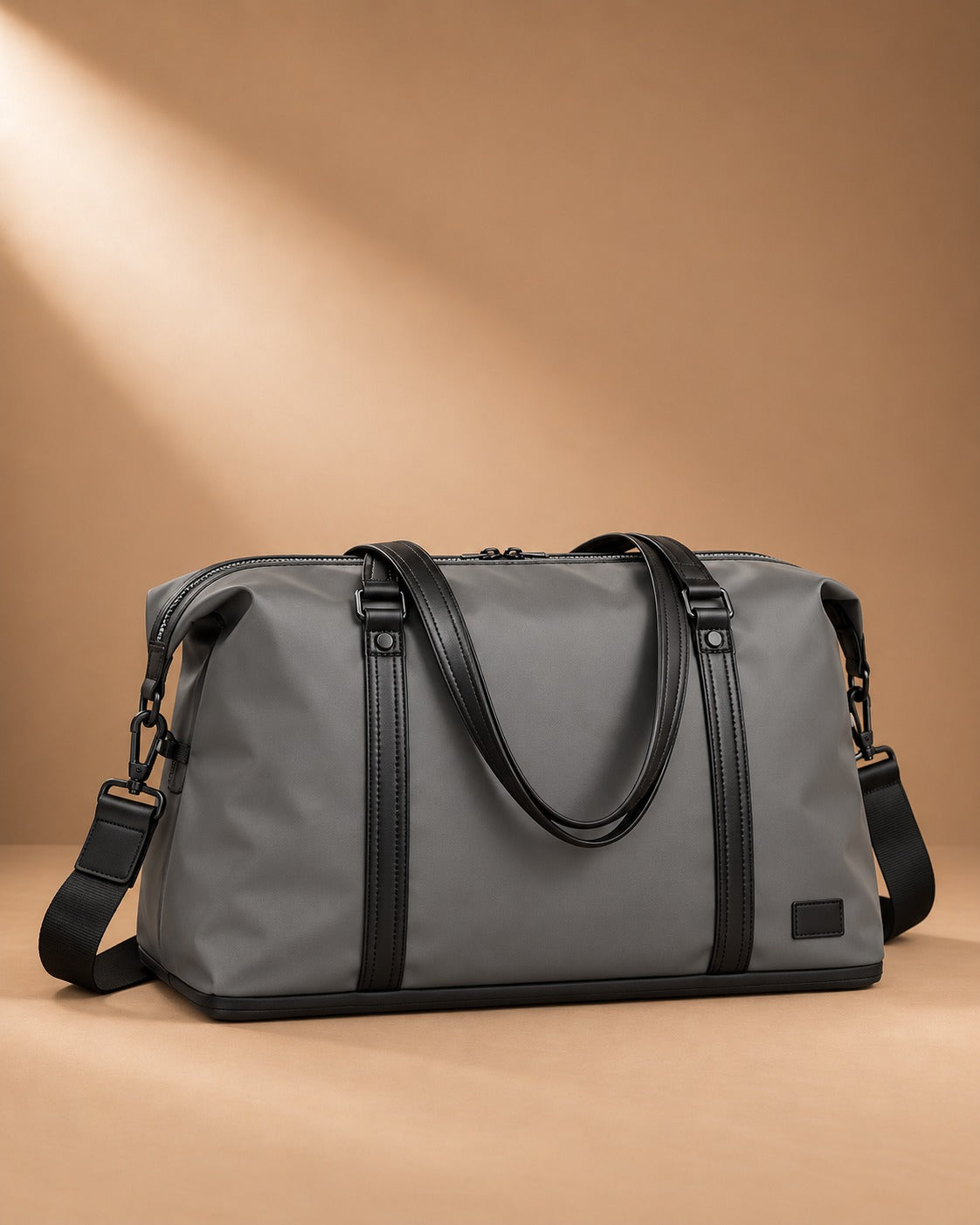 Litton Leather Handle Weekend Holdall - Grey