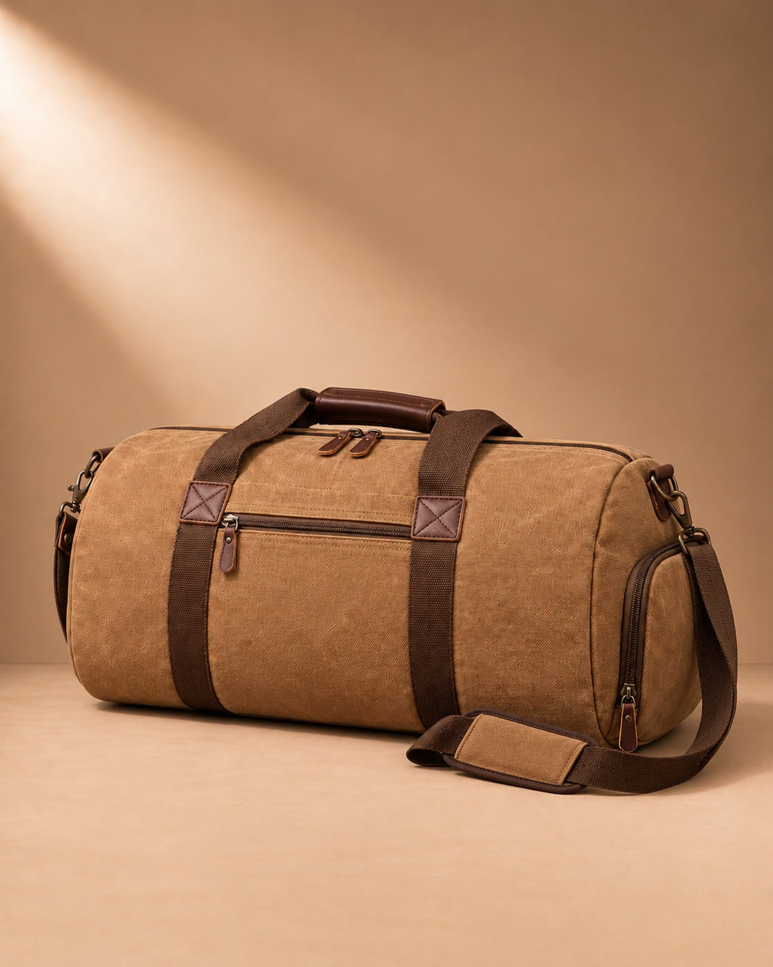 Carperby Vintage Canvas Barrel Duffle Bag - view 2