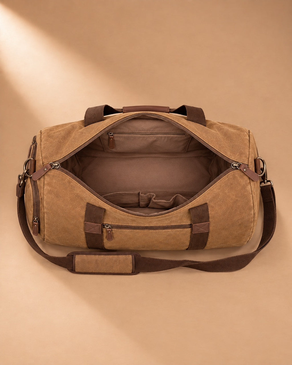 Carperby Vintage Canvas Barrel Duffle Bag - interieur