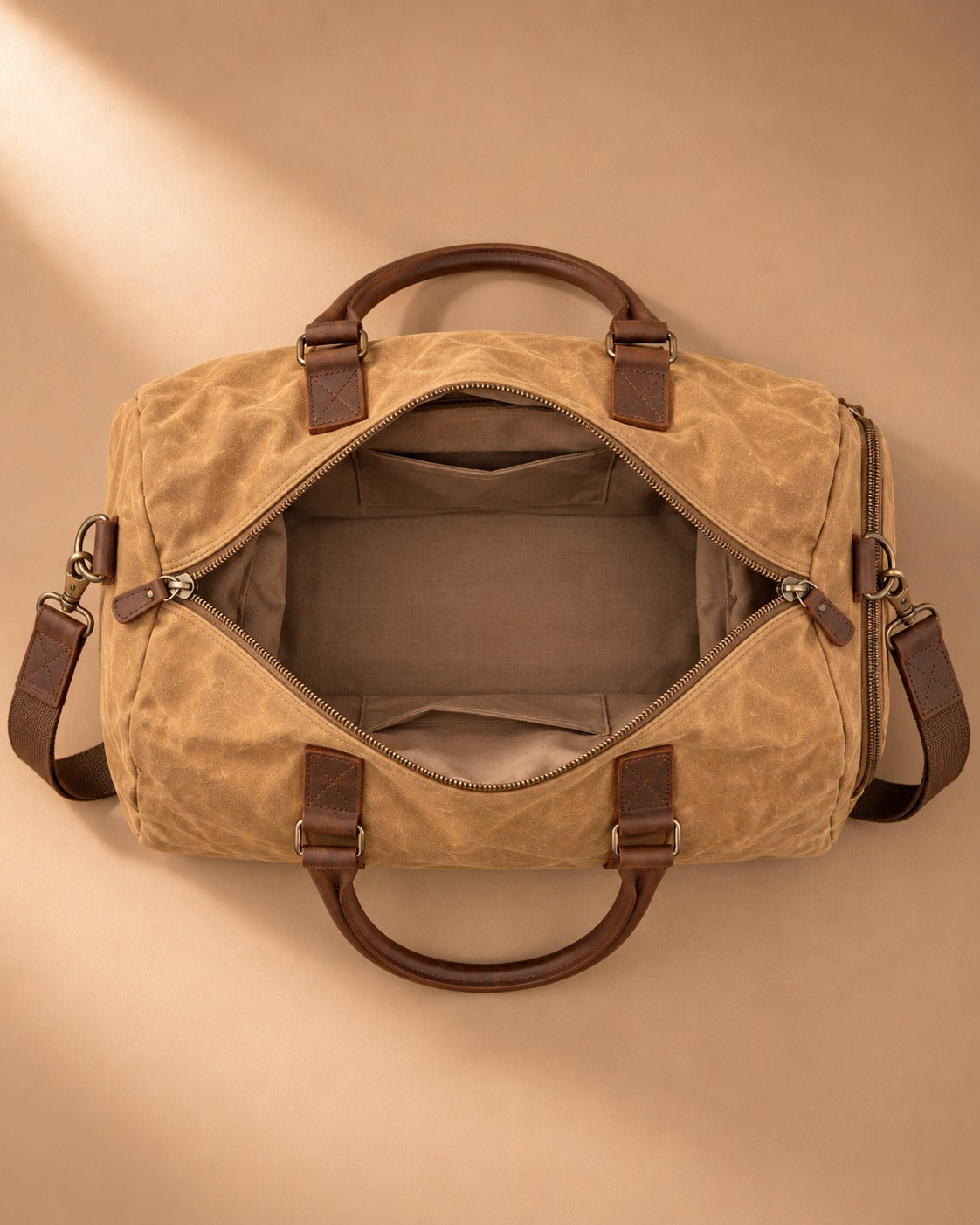 Starbotton Waxed Canvas Weekend Holdall - interieur