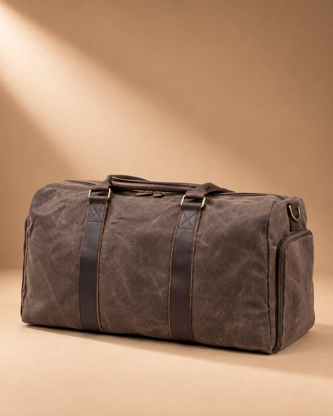 Starbotton Waxed Canvas Weekend Holdall - coffee