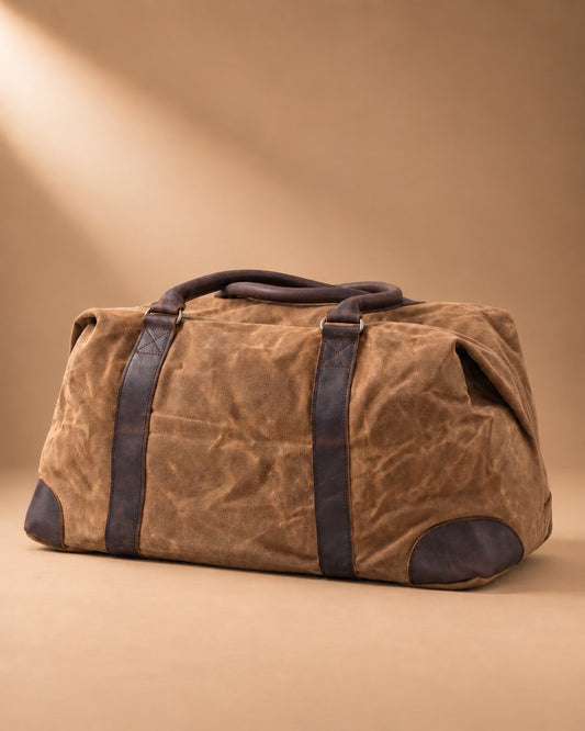 Airton Waxed Canvas Barrel Duffle Bag - face
