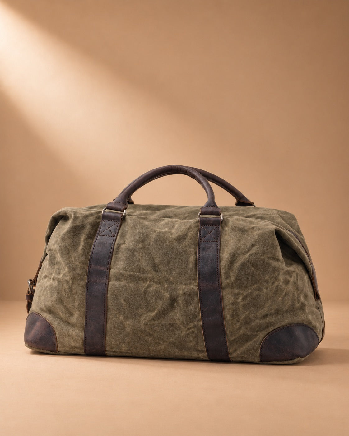Airton Waxed Canvas Barrel Duffle Bag - green