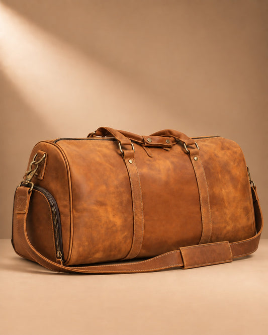 Addingham Full Grain Leather Duffle Bag - face