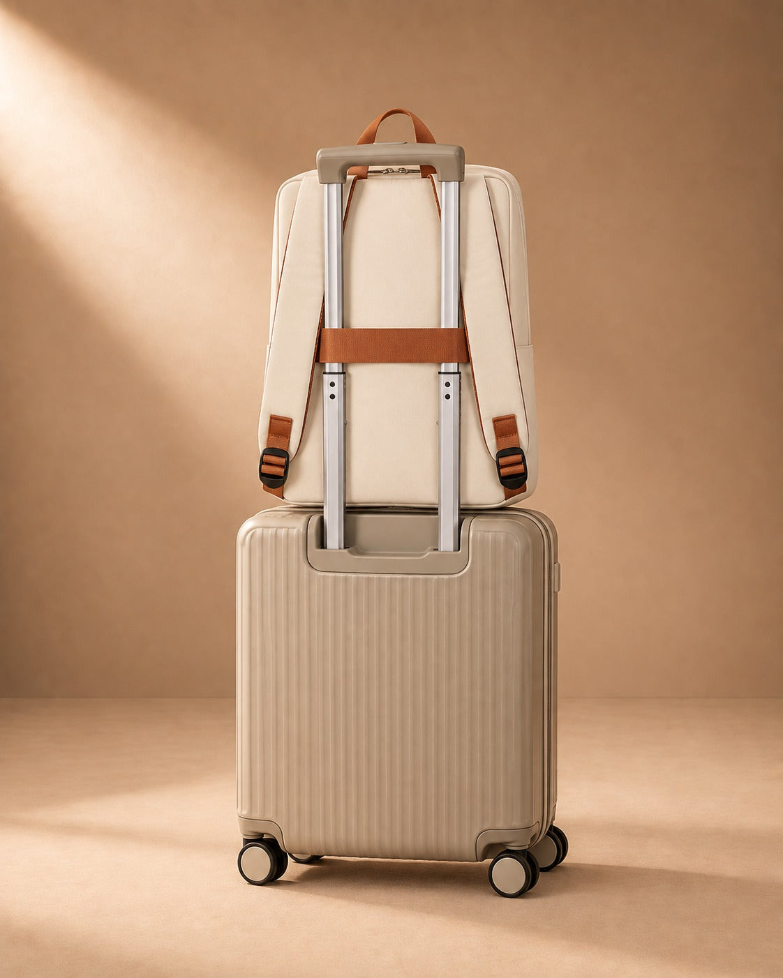 Off-white Mawgan Laptop Travel Backpack - 15/16 Inch trolley sleeve view for work and travel
