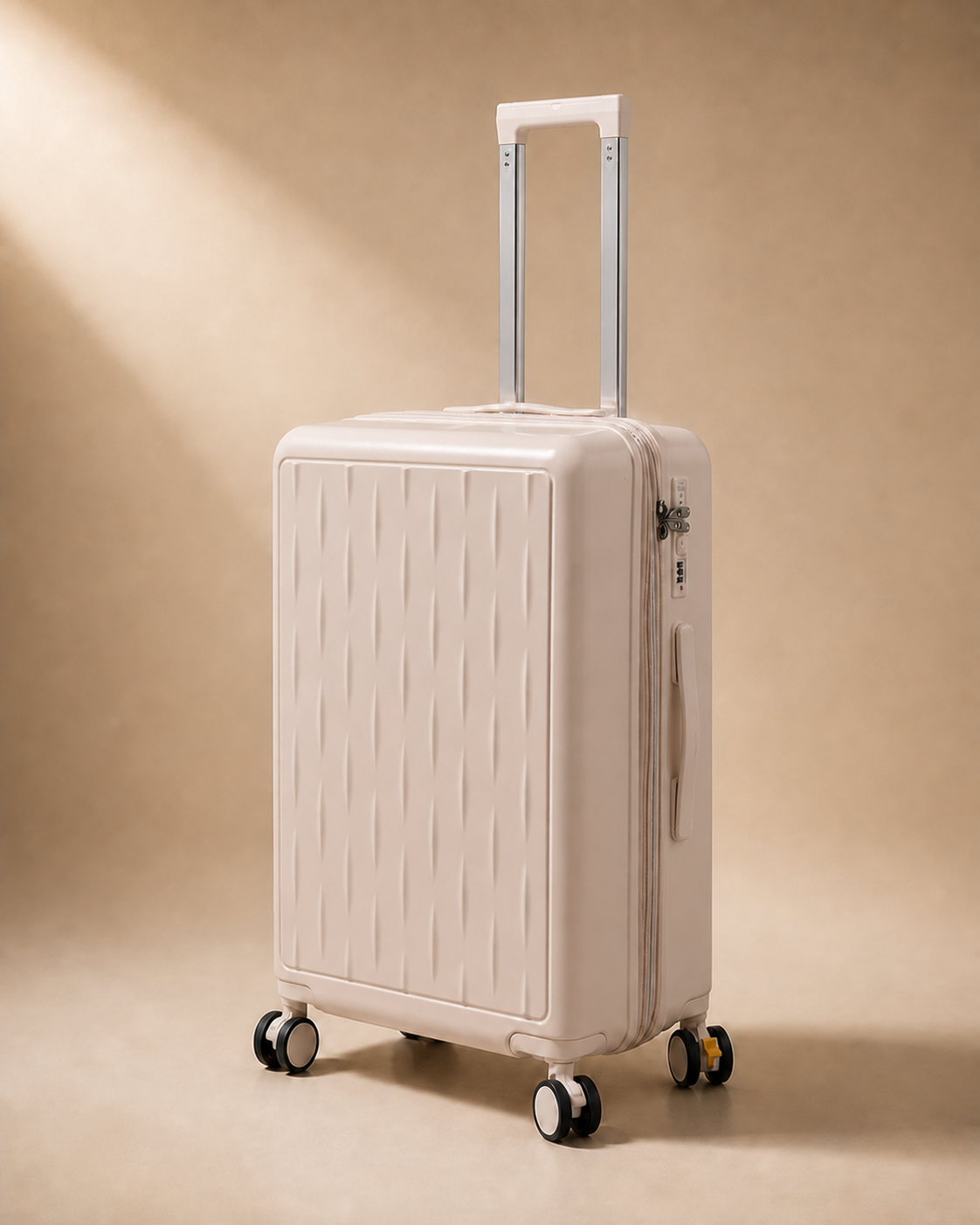 Buttermere Large Capacity Expandable Cabin Suitcase - 20-28 Inch in Milk Tea