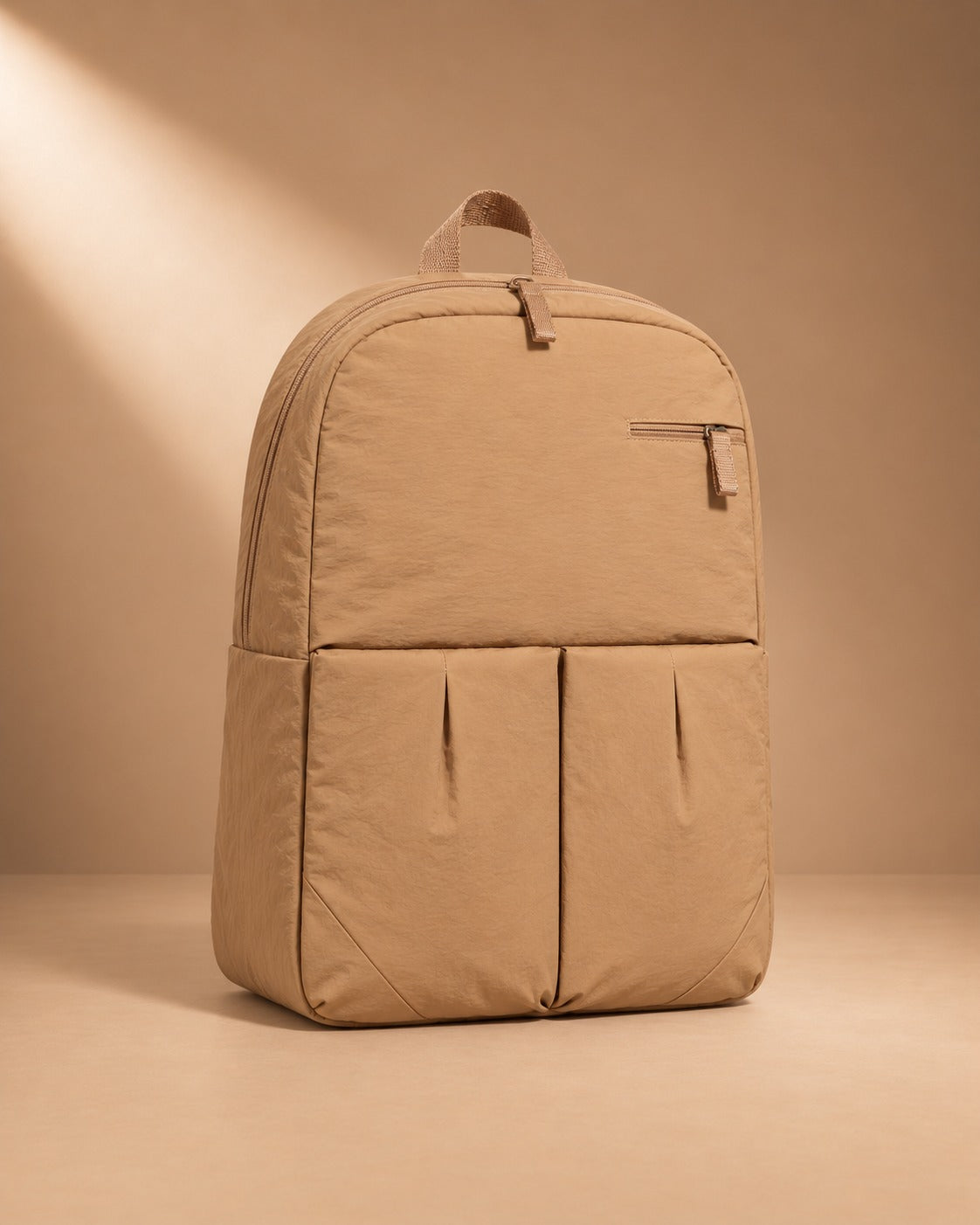 Skiddaw Crinkle Nylon Travel Backpack - beige