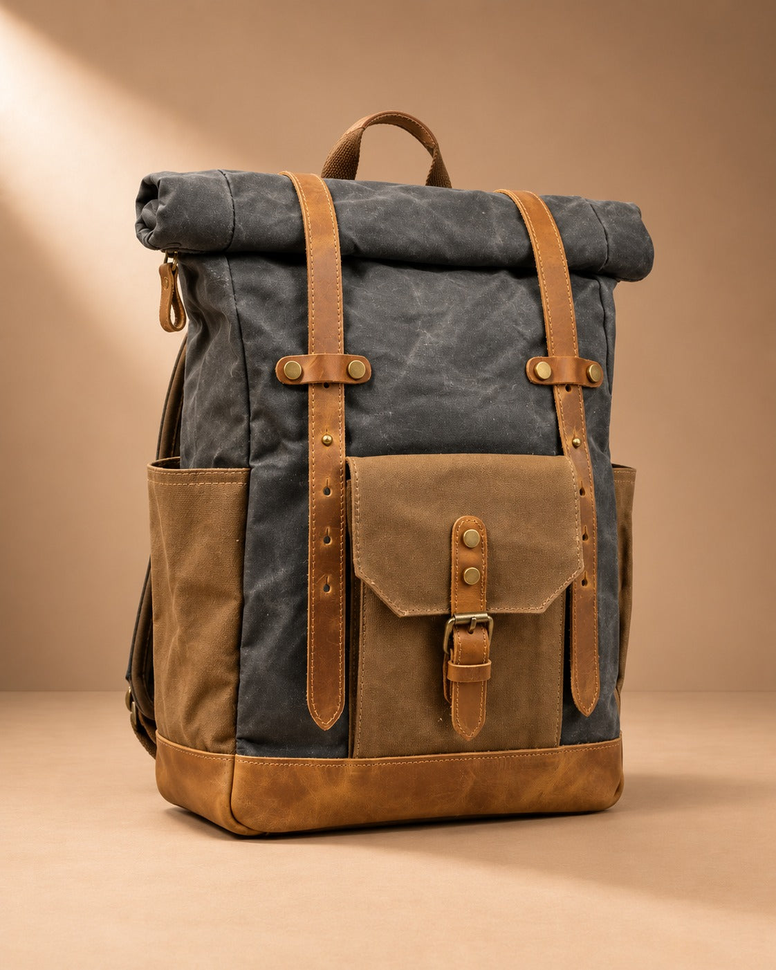 Glencoe Waxed Canvas Roll Top Backpack - view 1