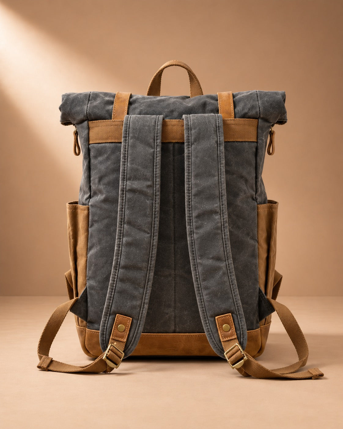 Glencoe Waxed Canvas Roll Top Backpack - view 2