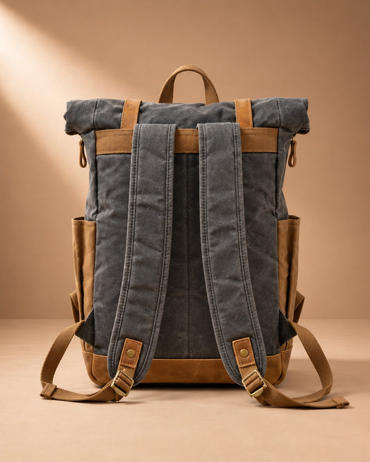Glencoe Waxed Canvas Roll Top Backpack - view 2