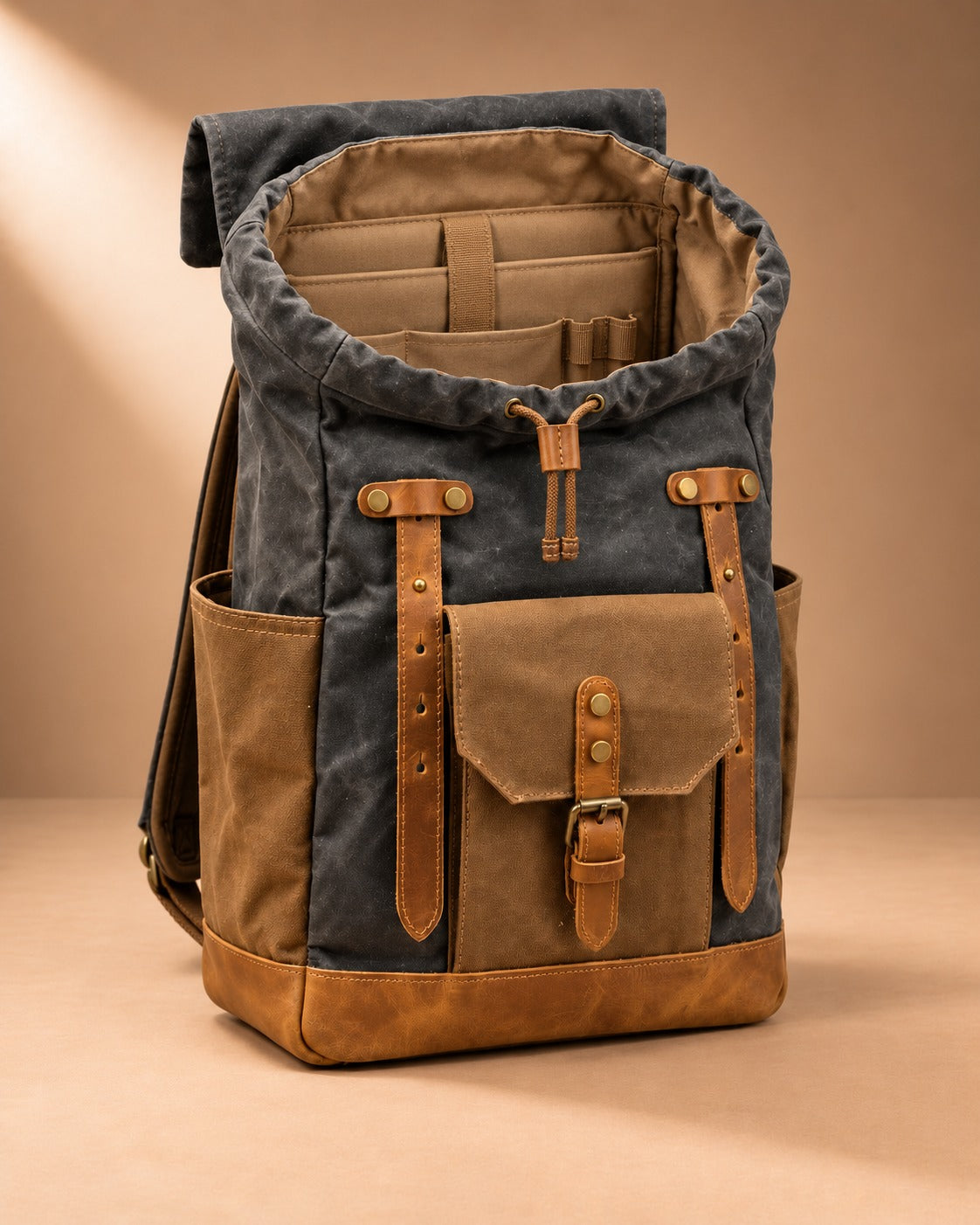 Glencoe Waxed Canvas Roll Top Backpack - 4