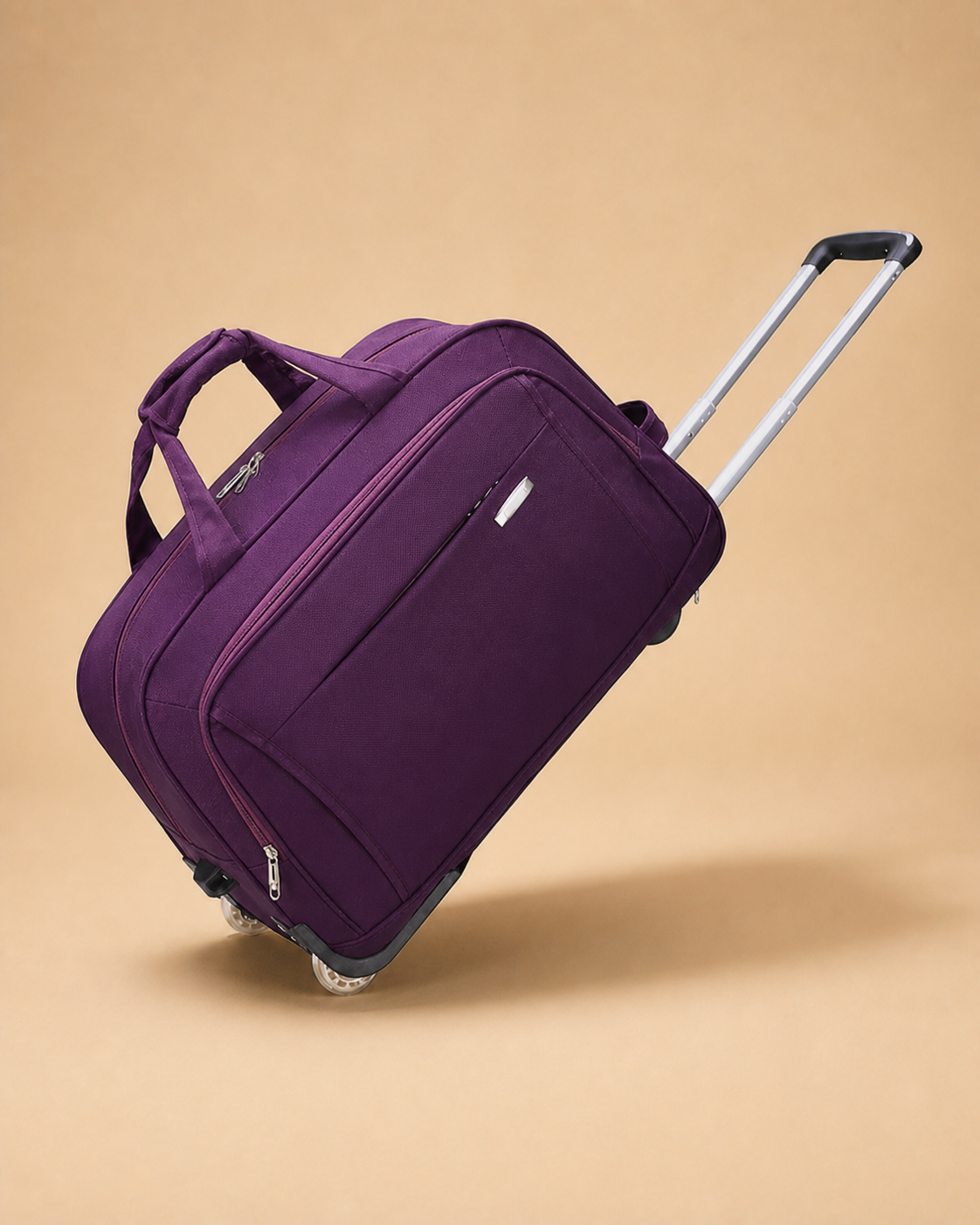 Alnmouth Large Capacity Soft Shell Cabin Suitcase - 20/24/26 Inch in purple