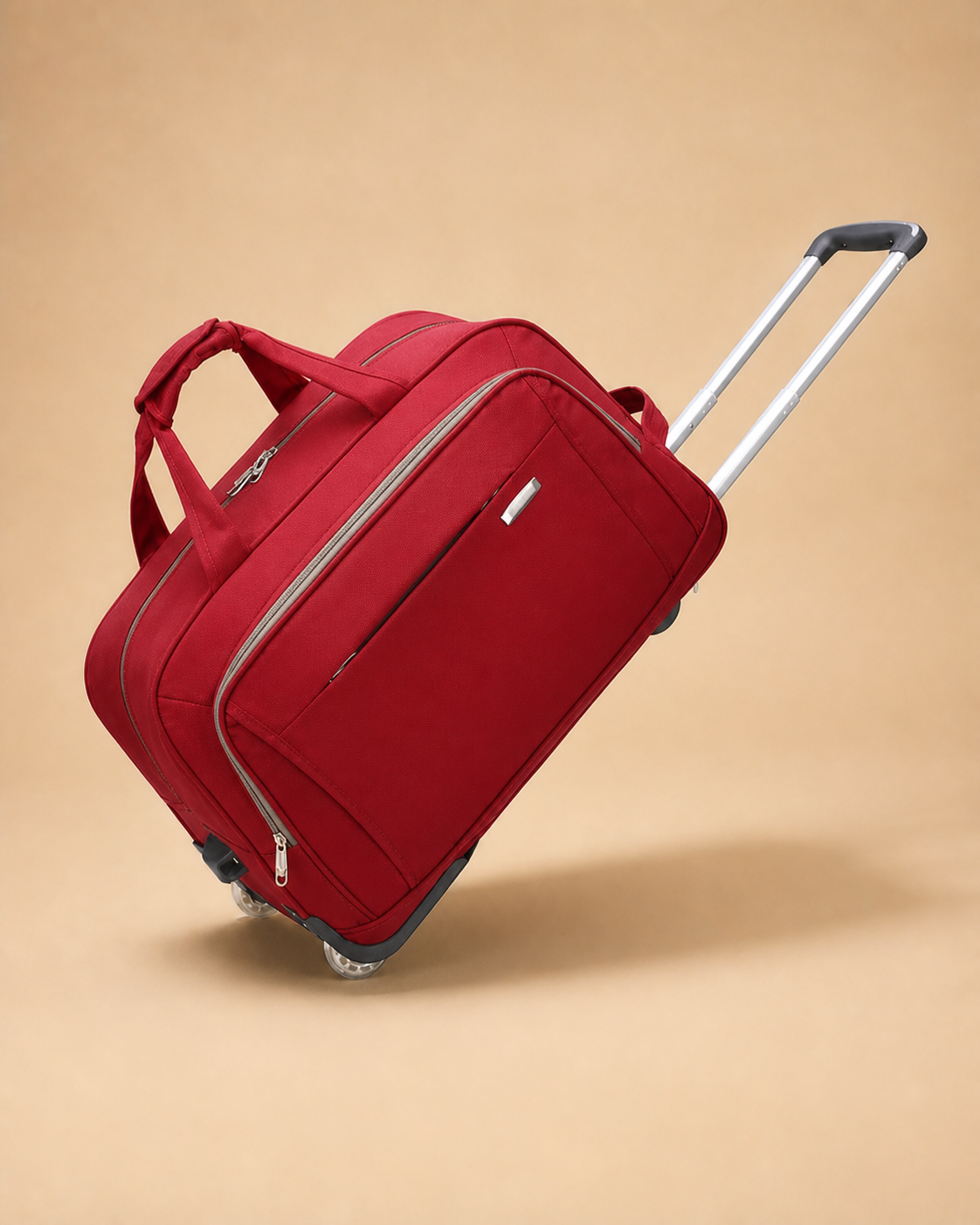 Alnmouth Large Capacity Soft Shell Cabin Suitcase - 20/24/26 Inch in red